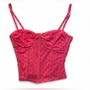 Pretty Garbage Pink polka dot corset top in size small. New